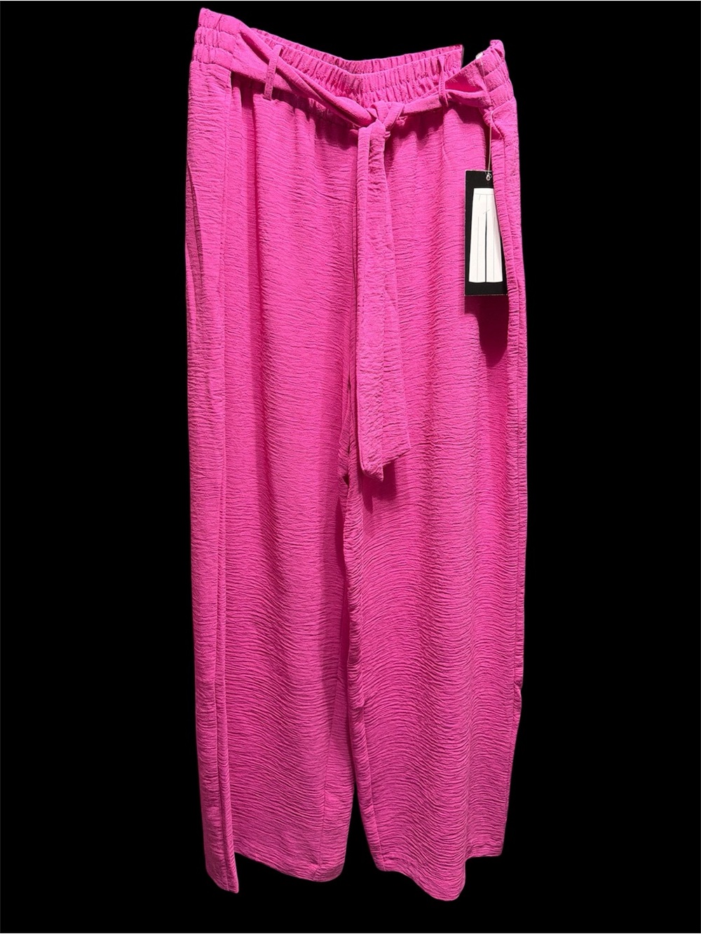 New York & Company Pink Wide Leg Pants with Tie Waist